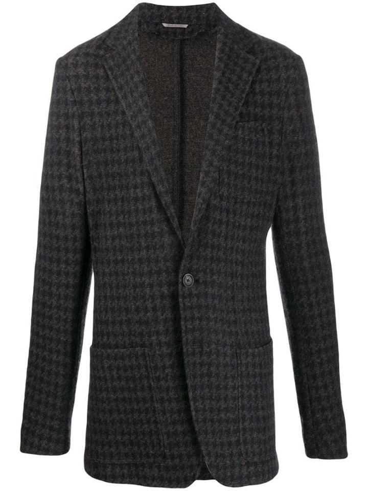 Canali Single-breasted Houndstooth Blazer - Grey