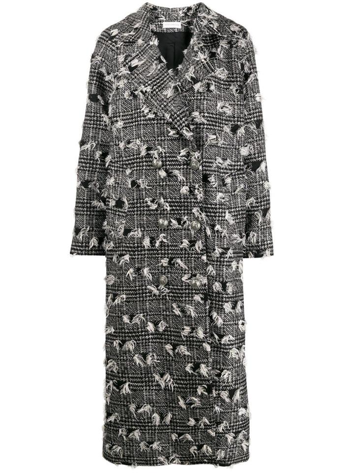 Faith Connexion Textured Check Coat - Black