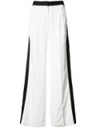 Josh Goot Wide Leg Pants, Women's, Size: Small, White, Viscose/silk Satin