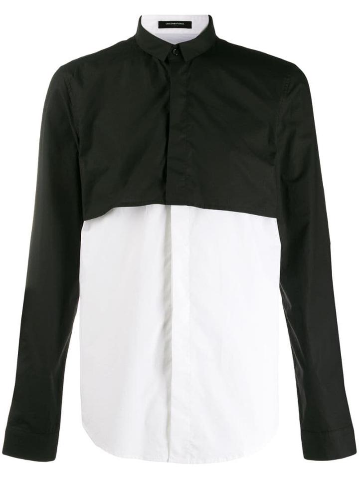 Unconditional Contrast Panelled Shirt - Black