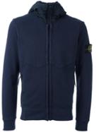 Stone Island Zipped Hoodie, Men's, Size: Medium, Blue, Cotton/polyamide/polyurethane Resin