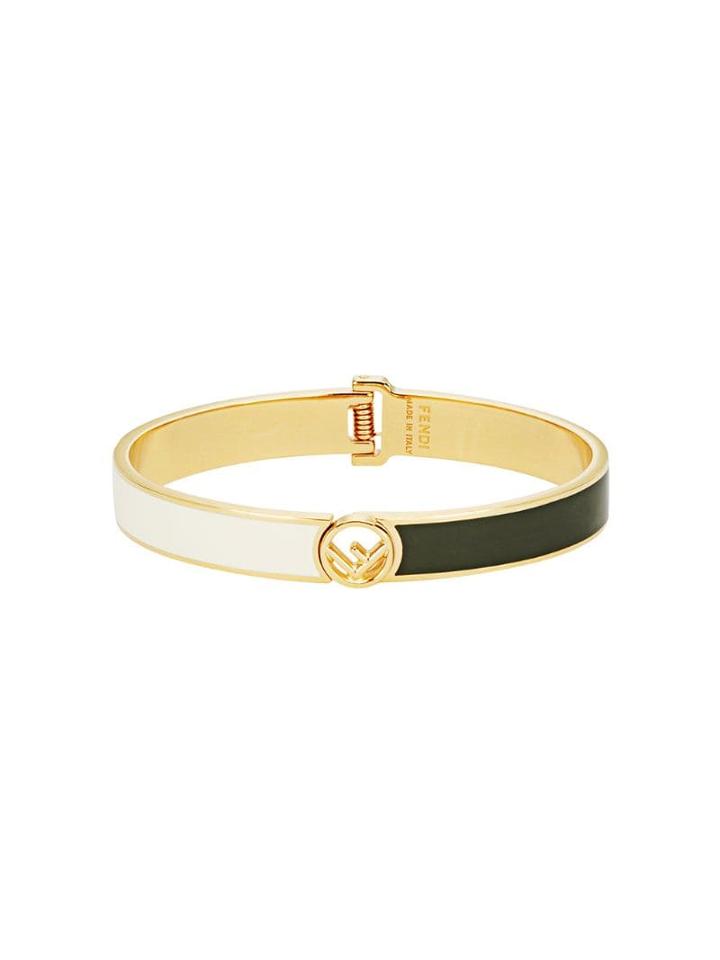 Fendi F Is Fendi Logo Bangle - F18a9-soft Gold +cera +oli