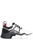 Givenchy Black And White Jaw Neoprene And Leather Sneakers