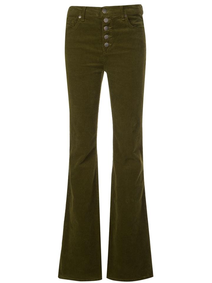 Veronica Beard Corduroy Flared Trousers - Green