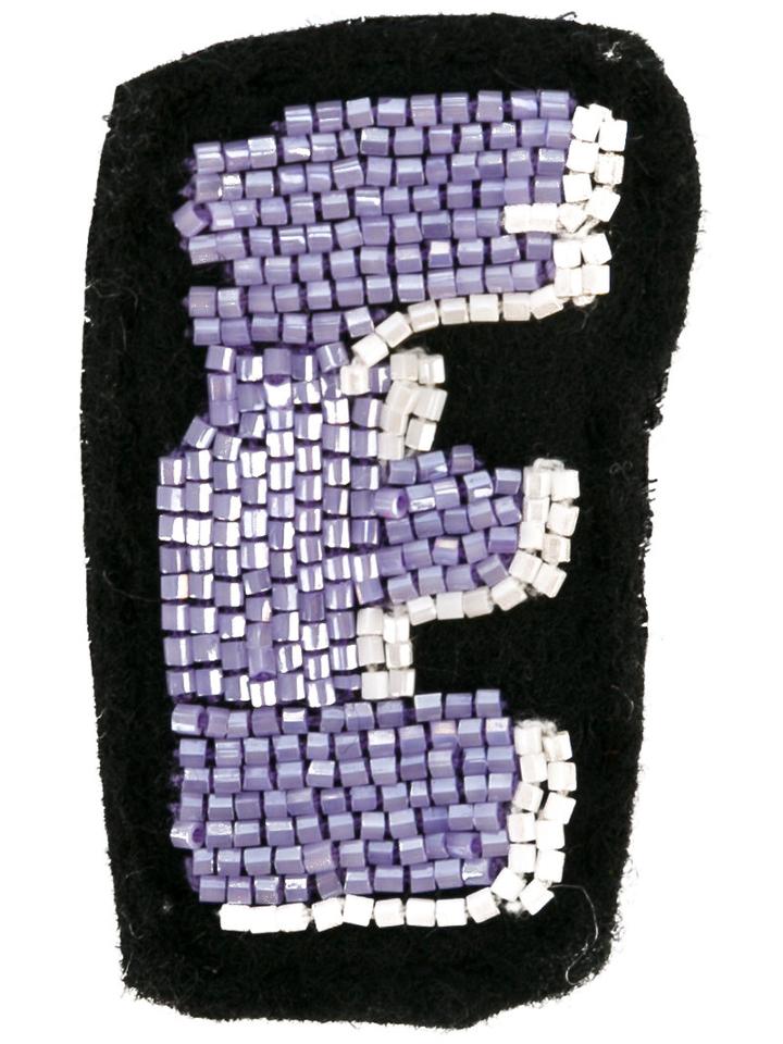 Olympia Le-tan - Alphabet Patch - Women - Glass - One Size, Black, Glass