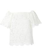 Valentino Guipure Lace Top, Women's, Size: 42, White, Cotton/viscose/polyamide