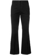 No21 Ruffle Detail Flared Trousers - Black