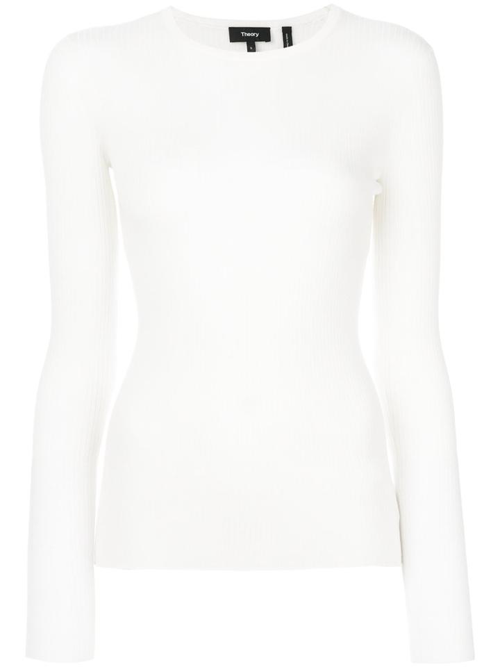 Theory - Ribbed Slim-fit Jumper - Women - Merino - M, White, Merino