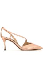 Sergio Rossi Snakeskin Effect Pumps - Gold