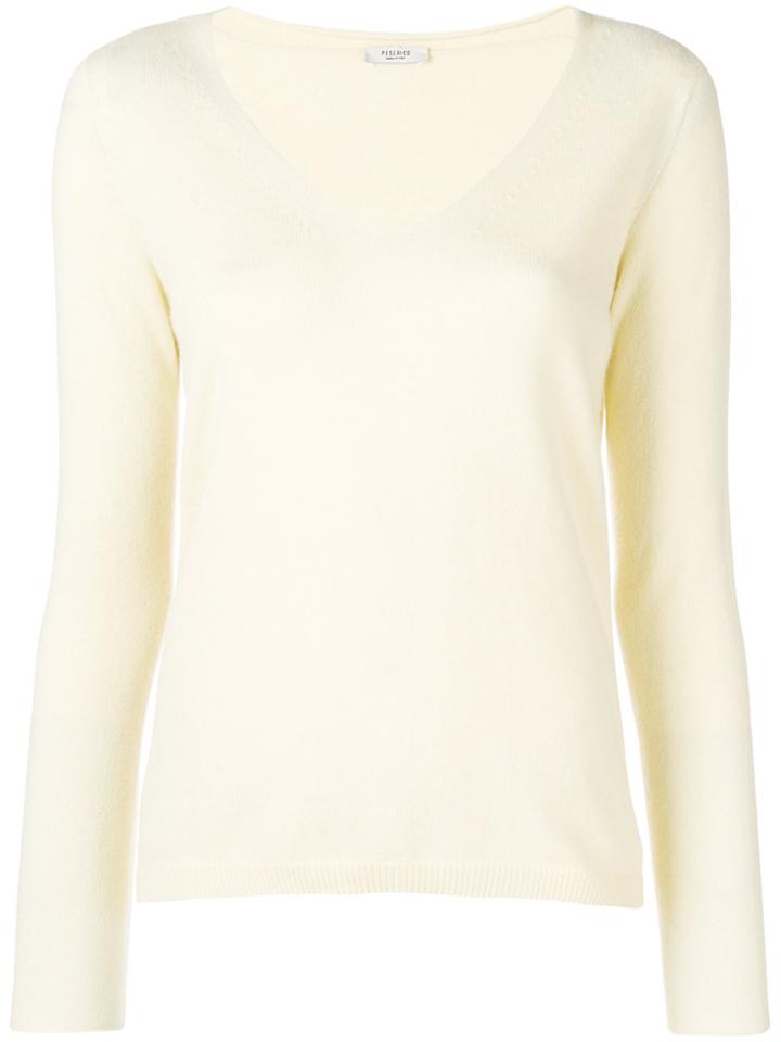 Peserico Cashmere V-neck Jumper - White