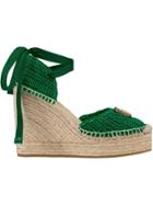 Gucci Crochet Platform Espadrille - Green