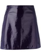 Nina Ricci Mini A-line Skirt, Women's, Size: 34, Pink/purple, Lamb Skin/silk