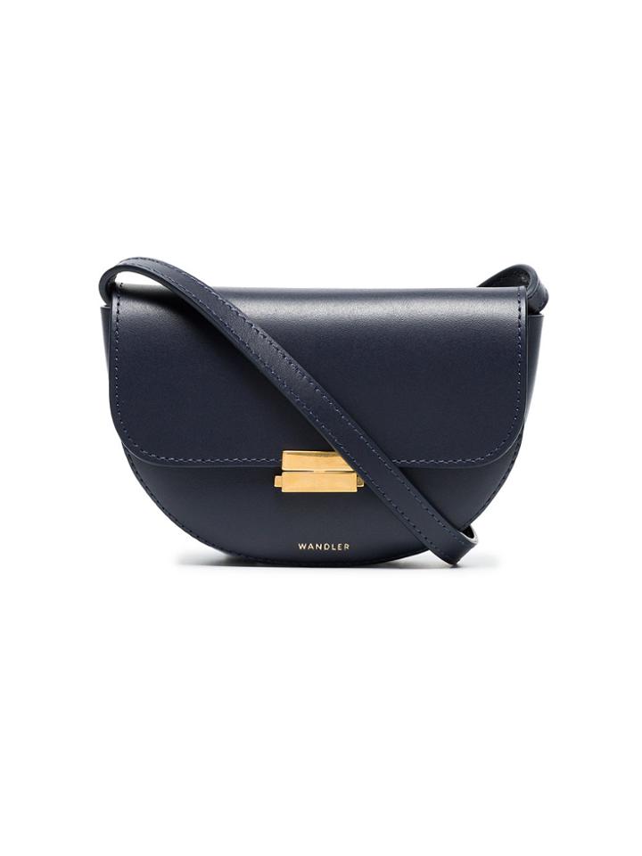 Wandler Anna Navy Leather Belt Bag - Blue