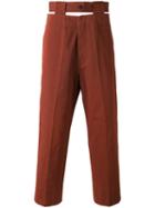 Marni Cut Out Waistband Trousers, Men's, Size: 44, Red, Cotton
