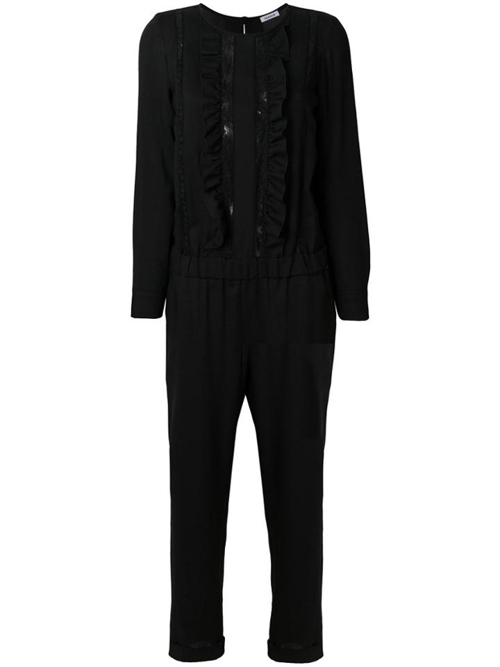 P.a.r.o.s.h. Lace And Frill Jumpsuit - Black
