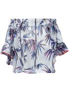 Emilio Pucci Printed Off Shoulder Blouse, Women's, Size: 38, Rayon/other Fibers/silk/spandex/elastane