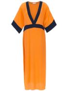 Brigitte Silk Beach Dress - Orange