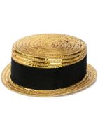 Saint Laurent Small Boater Hat - Gold