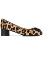 Salvatore Ferragamo Leopard Print Block Heel Pumps - Unavailable
