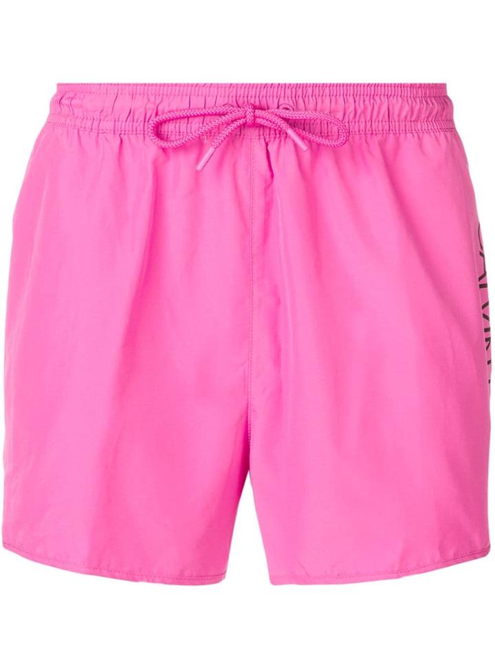Calvin Klein Logo Swim Shorts - Pink