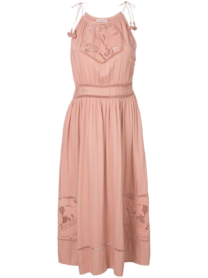 Ulla Johnson Embroidered Flared Dress - Pink & Purple