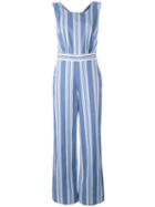 Mih Jeans - Striped Scoop Neck Jumpsuit - Women - Cotton - Xs, Blue, Cotton