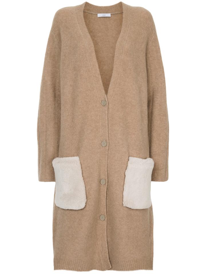 Astraet Contrast Pocket Cardigan - Nude & Neutrals