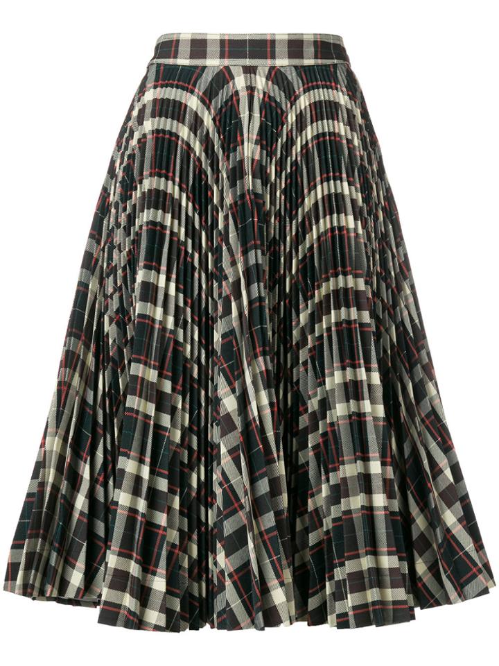 Calvin Klein 205w39nyc Pleated Tartan Skirt - Nude & Neutrals