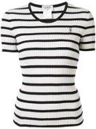 Chanel Vintage Striped Ribbed T-shirt - White
