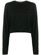 Miu Miu Cropped Cat Sweater - Black