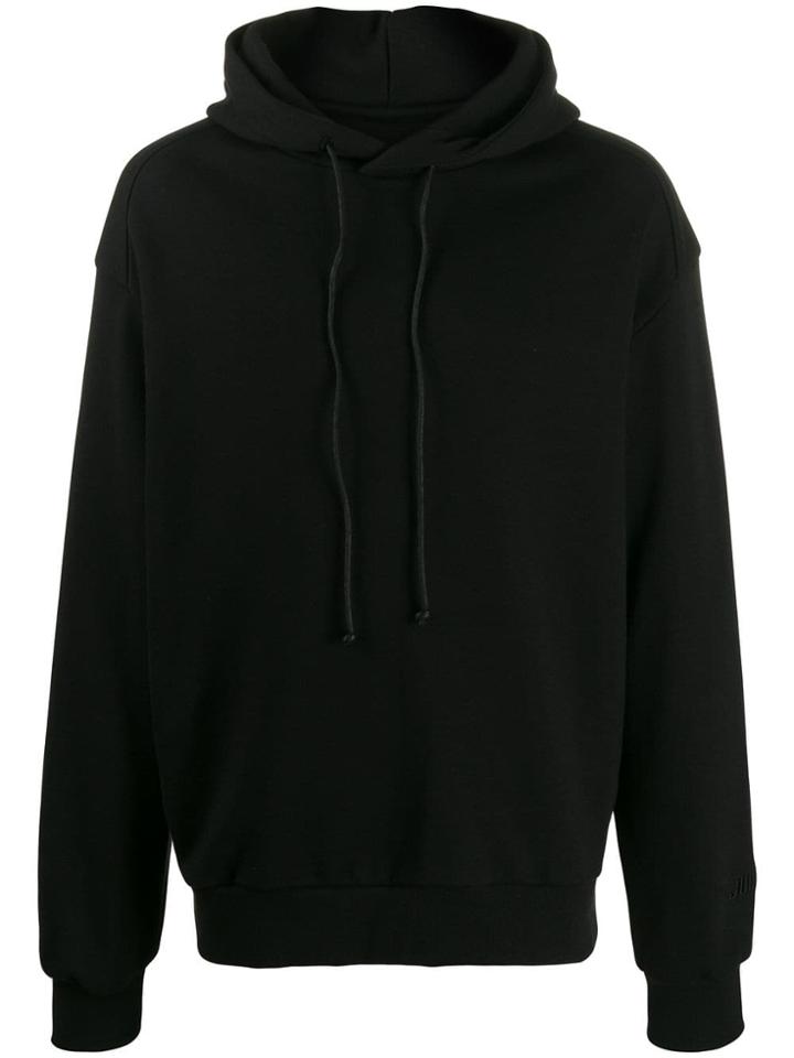 Juun.j Drawstring Detail Hoodie - Black