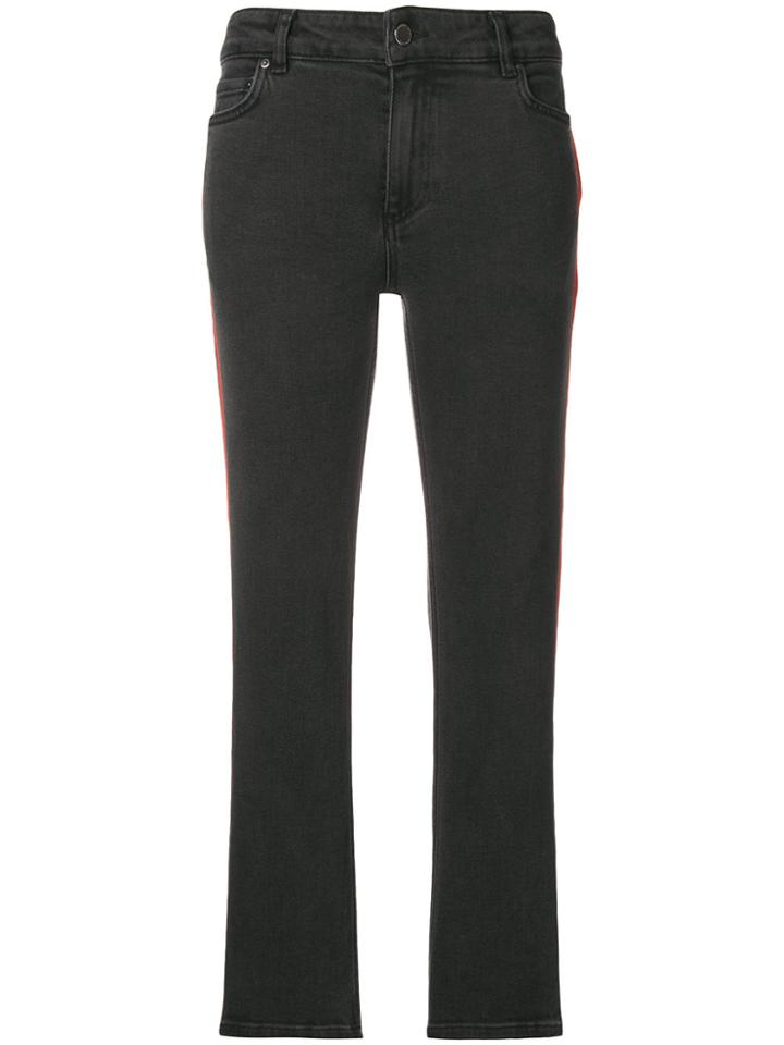 Victoria Beckham Stripe Detail Corduroy Trousers - Grey