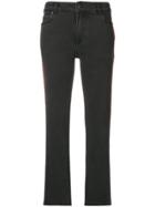 Victoria Beckham Stripe Detail Corduroy Trousers - Grey
