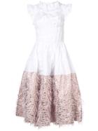 Jourden Contrast Skirt Ruffle Dress - White
