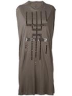 Rick Owens Lilies Sequin Pattern Sleeveless Dress, Women's, Size: 42, Grey, Cotton/nylon/viscose