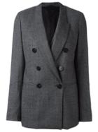 Neil Barrett Double Breasted Blazer, Women's, Size: 42, Grey, Polyester/spandex/elastane/viscose/virgin Wool