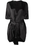 Fisico Open Silk Kimono - Black