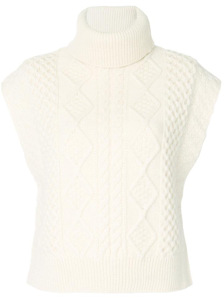 Saint Laurent Knitted Roll Neck Jumper - Nude & Neutrals