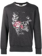 Alexander Mcqueen Rose Print Sweatshirt - Grey