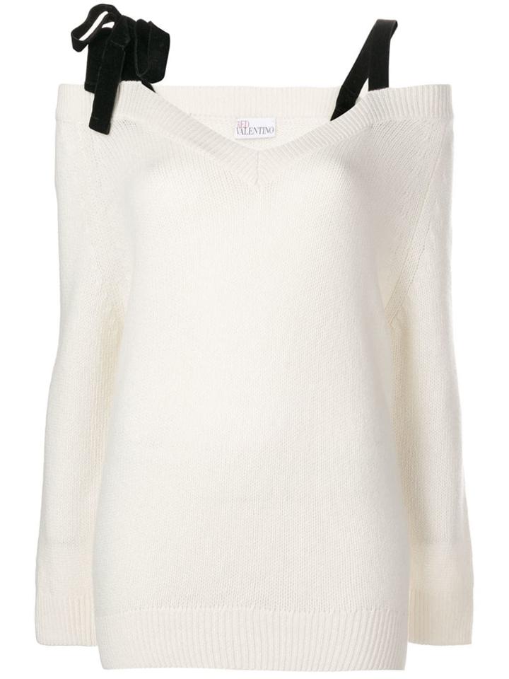 Red Valentino Off-the-shoulder Knit Jumper - White