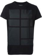 Letasca Square Print T-shirt, Men's, Size: L, Black, Cotton