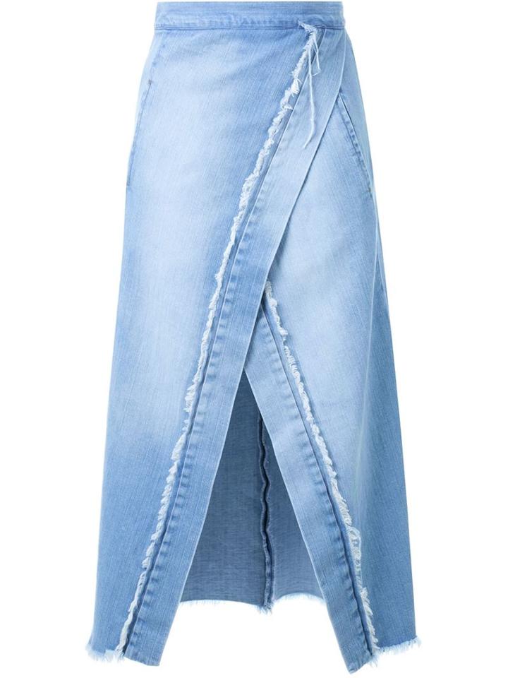 Kitx Wrap Washed Denim Skirt
