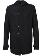 The Viridi-anne Off-center Buttoned Hoody - Black