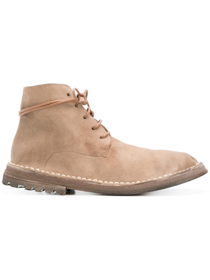 Marsèll Curved Lace-up Boots - Nude & Neutrals