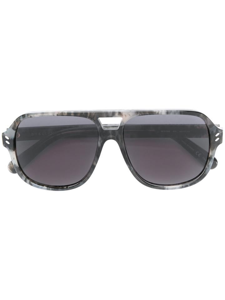 Stella Mccartney Eyewear Marble Effect Aviator Sunglasses - Black
