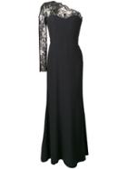 Alexander Mcqueen One Shoulder Long Dress - Black