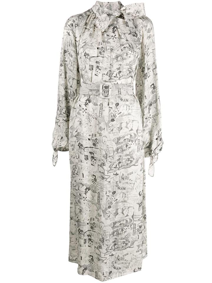 Off-white Graphite Print Dress