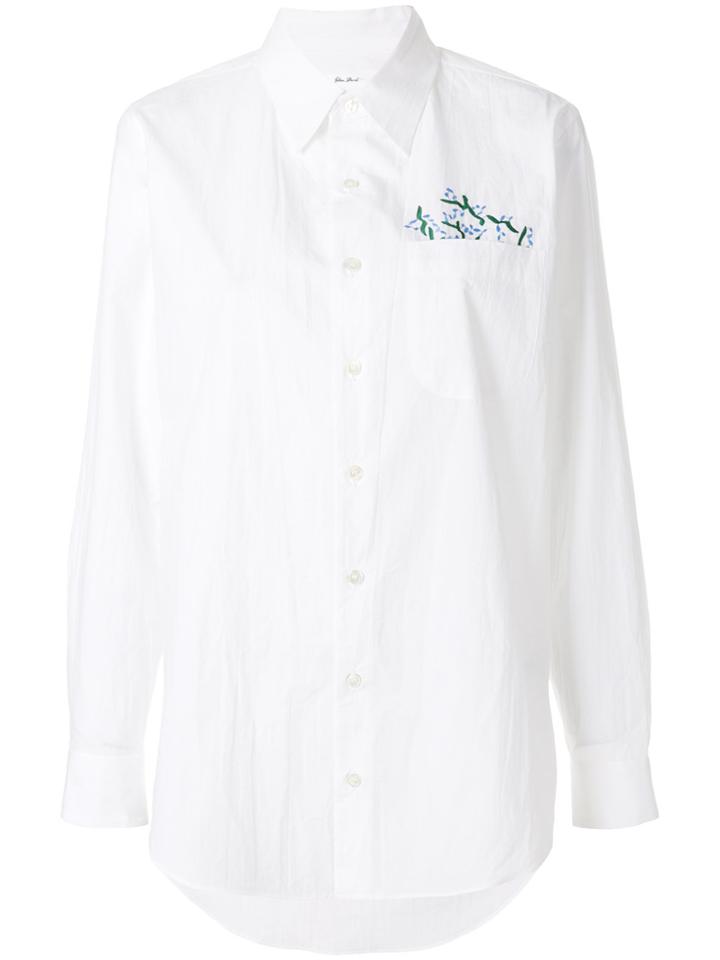 Julien David Floral Embroidered Shirt - White