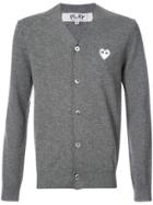 Thom Browne V-neck Cardigan With 4-bar Stripe In Medium Grey Cashmere