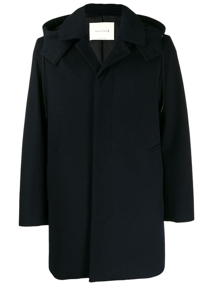 Mackintosh Dunoon Hood Navy Storm System Wool Short Hooded Coat